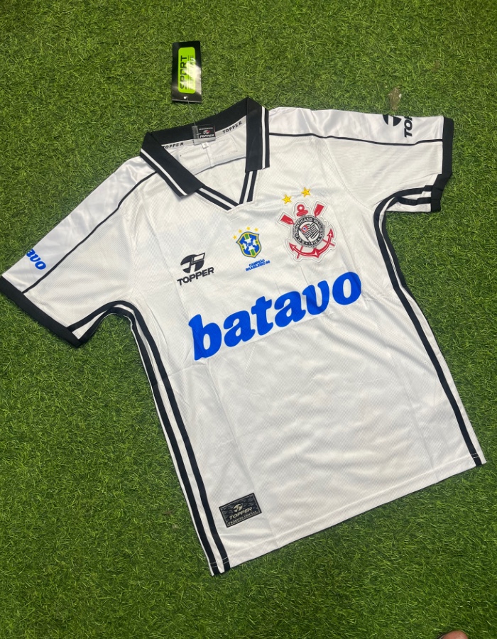 CAMISA CORINTHIANS RETRÔ I TOPPER 1999 BATAVO  BRANCO